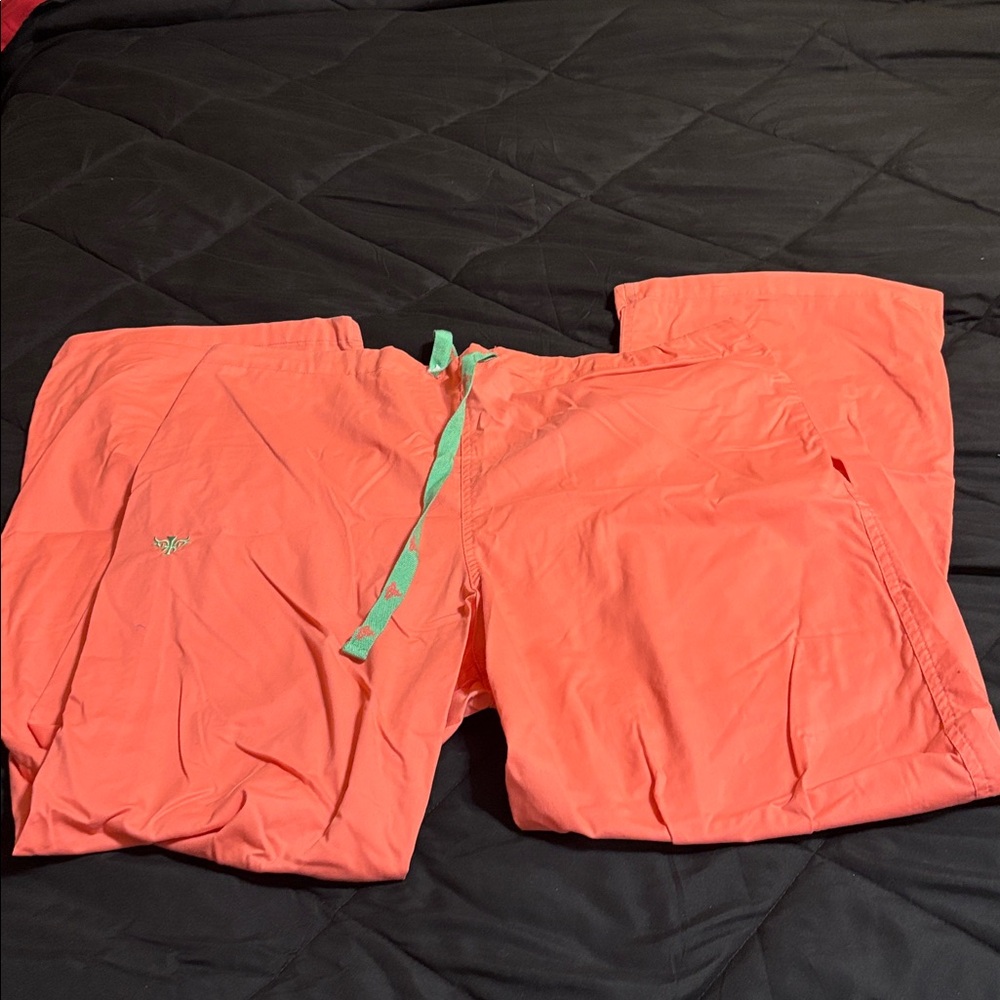 Coral Scrub pants with Drawstring